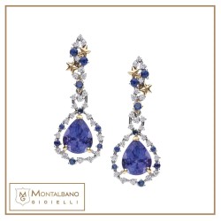Orecchini con tanzanite a goccia